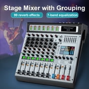 Depusheng AG8 Professiona Audio Mixer 8 Channel Mixing Console with MP3 Player Source USB recording,With grouping and 2 AUX interfaces, 99DSP EFFECT