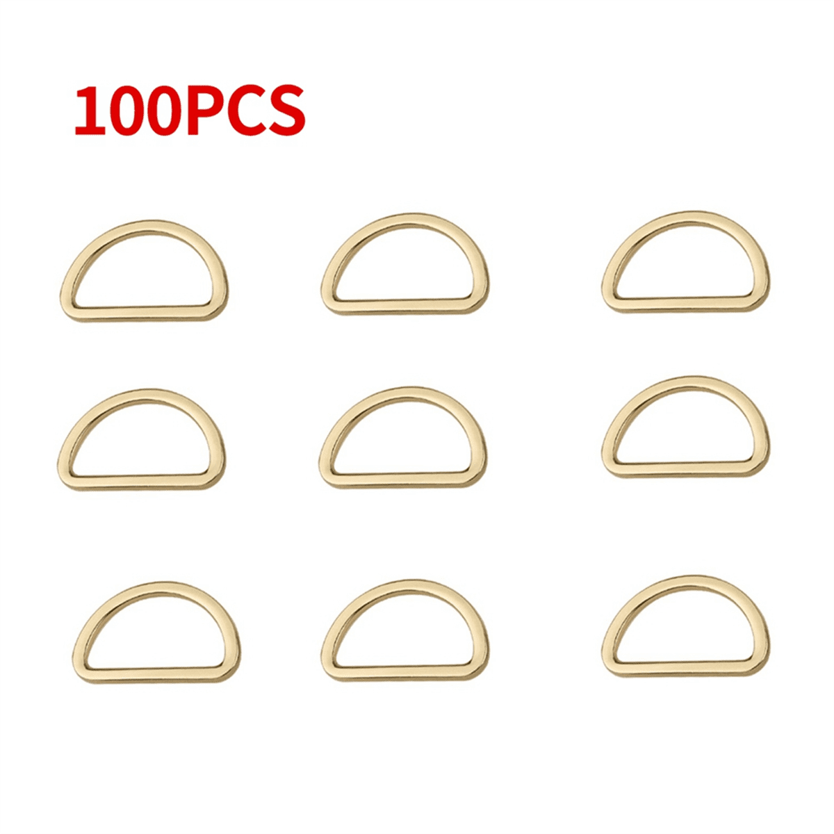 100pcs D Ring Metal Adjustable Buckles for Backpacks, Straps, Bags, Dog Collars - DIY Crafting Accessories