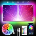 thumbnail image 1 of TRAHOO-TV Rétroéclairage LED, 23 Pieds Lumières LED pour TV 32-100 Pouces, Rétroéclairage TV, Lumières LED RGB pour TV avec Télécommande, Synchronisation Musicale Contrôle par Application Bluetooth Bande LED TV Alimenté par USB pour Chambre, 1 of 4