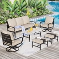 thumbnail image 4 of MAISON ARTS  5/7/9-Seat Patio Conversation Set, Outdoor Sofa Set with Single Sofa Chairs, 3-Seater Sofa, Ottoman and Coffee Table 6-Piece - Set, 4 of 5