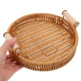 thumbnail image 3 of CIMAXIC Japanese Aesthetic Handwoven Rattan Fruit Basket Brown 2Pcs, 3 of 8