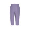 thumbnail image 7 of Stamzod Womens Capri Pants Elastic Waist Casual Capris with Pockets Summer Beach Vacation Cropped Pants Purple XL, 7 of 7