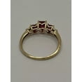 thumbnail image 2 of Sparkle Jewels Engagement Heart Cut Red Ruby Ring 14K Yellow Gold Plated Silver, 2 of 5