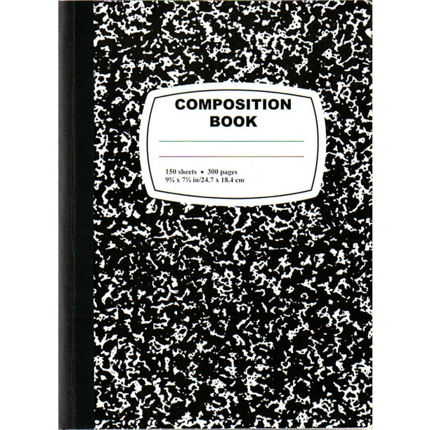 Marbled Wide Ruled Composition Notebook 36 Count 150 Sheets Black Case Of 36 Walmart Com Walmart Com