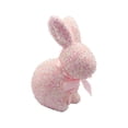 thumbnail image 2 of Adorno de conejo de Pascua – Conejo de pie, espuma, multicolor, 9,25" de alto, lazo brillante, detalle de mesa, decoración de vacaciones de primavera, 2 of 6