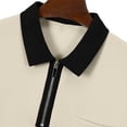 thumbnail image 6 of BRGZLK Mens Quarter Zip Blouses Summer 2026 Casual Color Block Waffle Knit Moisture Wicking Tops Short Sleeve Turn-Down Collar Dressy Golf Shirts Khaki M, 6 of 7