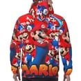 thumbnail image 6 of Lsque Mario Pattern Casual Men's Hoodie,Hooded Sweatshirt with Kangaroo Pocket,Pullover Hoodie-Small, 6 of 8