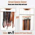 thumbnail image 6 of Belt Organizer,Belt Hanger for Closet,Belt Holder for Storage, Sturdy Wood Tie Belt Rack for Closet Organizer,14 Rotatable Hooks Belt Storage Organizer for Tie Tank Tops,Camisoles,1pc, 6 of 7