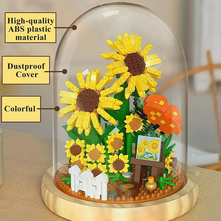 New 558 Pieces Sunflower Plant Decor Building Set, Cute