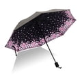 thumbnail image 2 of Paraguas plegables a prueba de viento para mujeres, niñas, hombres, sombrilla UV, sombrilla para lluvia, sombrilla con pegamento negro, a prueba de rayos ultravioleta Inevent JJ15116-13B, 2 of 3