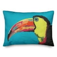 thumbnail image 2 of Creative Products Bright Jungle Toucan on Teal 14x20 Indoor / Outdoor Pillow, 2 of 9