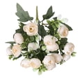 thumbnail image 2 of Ramo de Rosas Artificiales con Acentos de Tela de Satén, 40 x 16 cm, Disponible en Blanco, Rosa, Púrpura, Naranja, para Decoración del Hogar o Regalos, 2 of 7