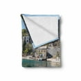 thumbnail image 2 of Croatia Soft Flannel Fleece Blanket, Tranquil Scenery of Old Stone Houses with Wooden Boat on Pure Calm Water Little Bay, Cozy Plush for Indoor and Outdoor Use, 50" x 70", Multicolor, by Ambesonne, 2 of 6
