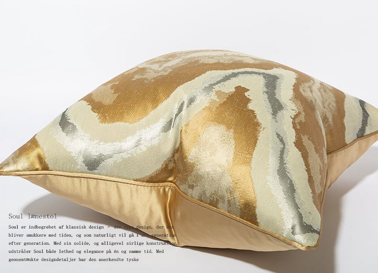 THE-TINOART Nordic Luxury Marble Texture Velvet Throw Pillow Cover 18x18 Inch Neutral Decorative Abstract Square Brown Cushion Cover for Couch Sofa Bedroom Living Room - 1 Pack