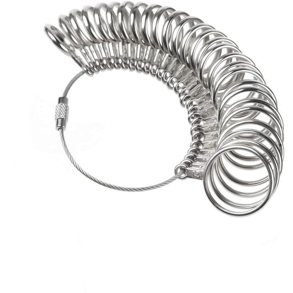 LQQBOX Ring Sizer Measuring Tool Stainless Steel Finger Rings Gauge 0-13 Sizing Measuring with Half Size