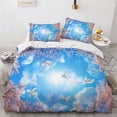 thumbnail image 2 of 2024 Blue Sky White Clouds King Duvet Cover Microfiber Natural Scenery Flowers Bedding Set Animal Bird Comforter Cover For Teen, 2 of 7