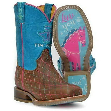 

Kid s Tin Haul Hearts & Colts Boots With To The Barn & Back Sole Handcrafted Brown