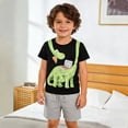 thumbnail image 2 of Toddler Boy Outfits Dinosaur Print Short Sleeve Crew Neck T-Shirt Top And Shorts 2 Piece Everyday Wear Baby Boys' Clothing Sets Size 18-24 Months, 2 of 6