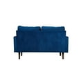 thumbnail image 2 of Pemberly Row Velvet Loveseat Modern Sofa with Wooden Legs-Space Blue, 2 of 9
