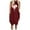 Wine, variant on IROINNID Women's Sleeveless Shift Dress Round Neckline Plus Size Casual Loose Pocket Dress Strapless Print Dress