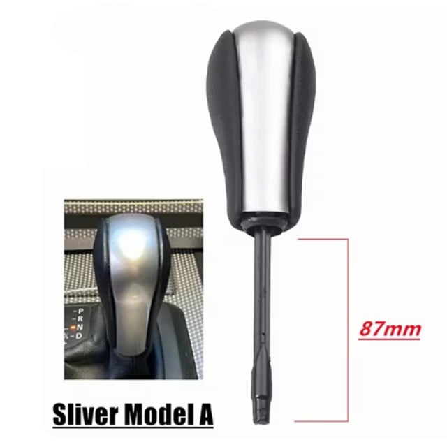 BUYISI Automatic Gear Shift Knob Compatible With For Bmw E39 E46 E53 E60 E61 Models Silver 87Mm