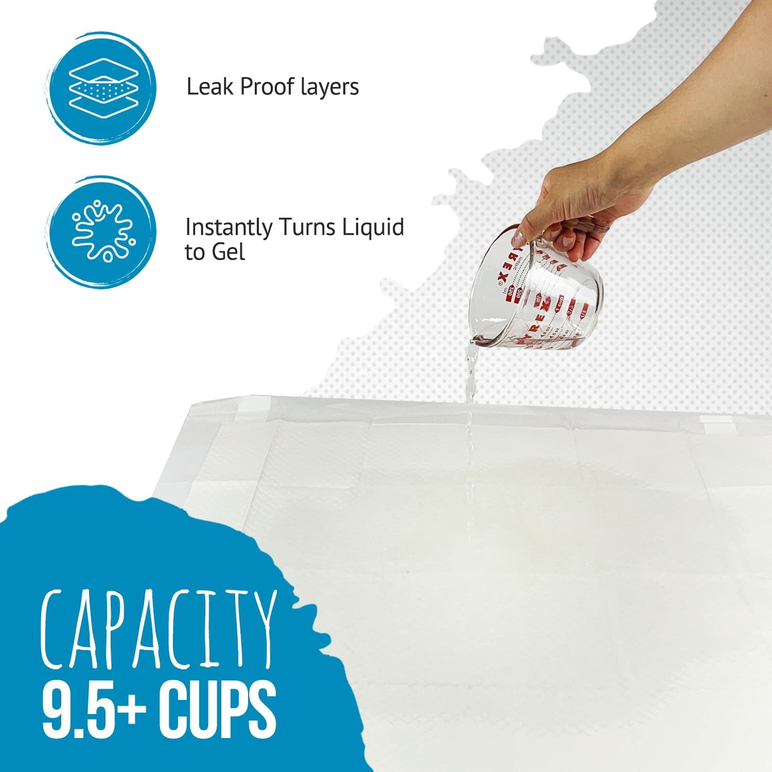 Bulldogology Absorbent XXL Pee Pads for Dogs, 30x30, 6-Layer Odor Control, 30-Count, White