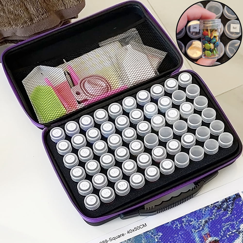 60 Grids Bead Storage Box, Diamond Painting Storage Containers, 5d Diamond Painting Tools Set for Jewelry Beads Rings Charms Glitter Rhinestones
