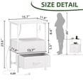 thumbnail image 3 of Eunos 2 Drawer White Nightstand set of 2 with Charging Station and LED for Bedroom, Living Room, 3 of 8