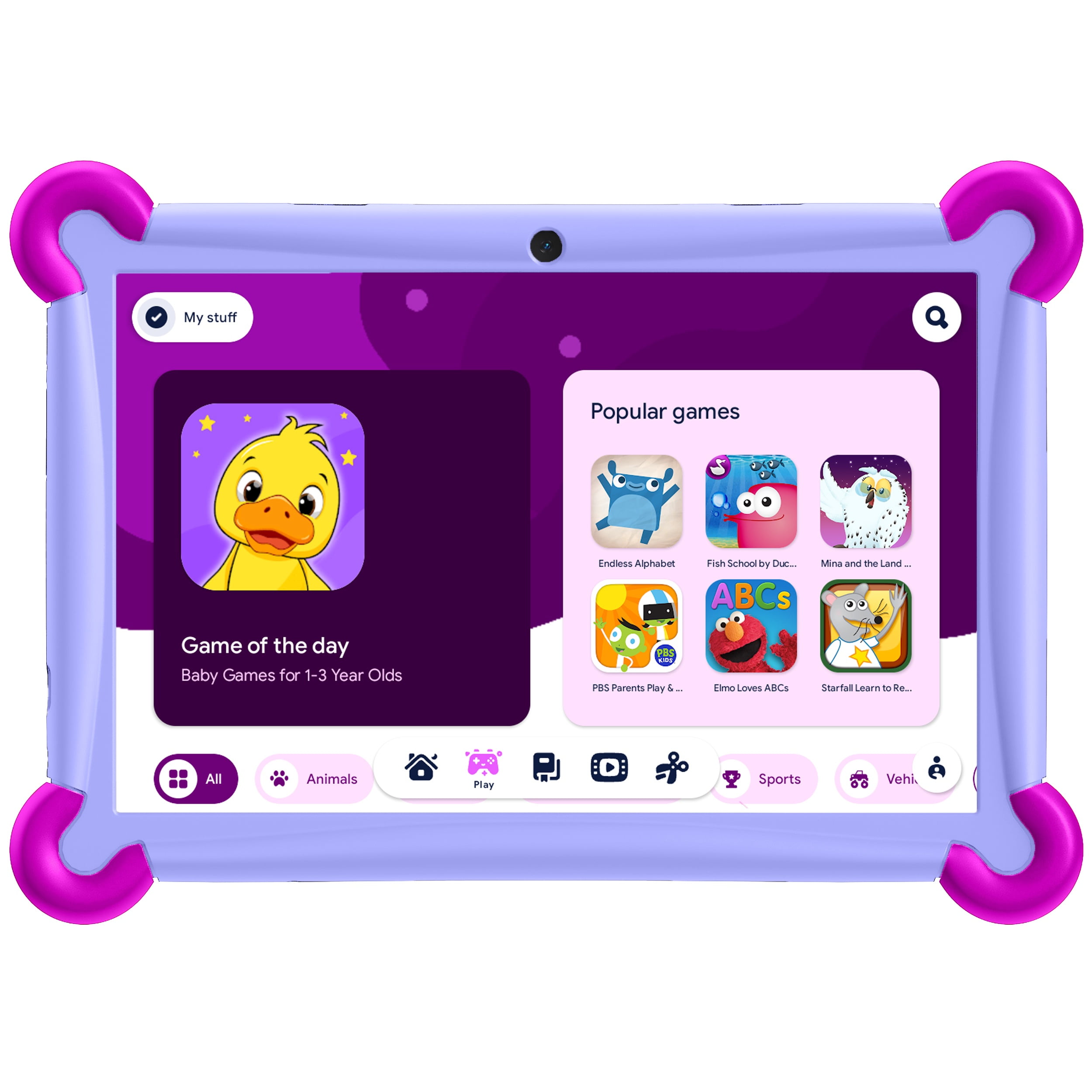2026 Google Kids Space Prestige Plus 10" Kids Tablet, 64GB Octa-Core, Children's Product Certification, with Bumper Case, Purple