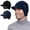 Black, Dark blue, variant on 2 Pcs Winter Beanie with Brim and Ear Flaps, Outdoor Warm Fleece Lined Knit Hat Stocking Caps for Men Women