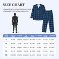 thumbnail image 3 of KLL Blue Black Plaid Sleepwear Mens Flannel Pajamas,Long Cotton Pj Set, 3 of 7