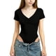thumbnail image 2 of Camiseta deportiva informal de manga corta con cuello en V de color liso para niños, top de poliéster para niños, 2 of 5