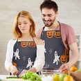 thumbnail image 4 of Halloween Pumpkins Ghosts and Spider Webs Apron-Garden Aprons for Women with Pockets-Cotton Linen Waterproof Kitchen Cooking Gardening Aprons Adjustable for Kitchen,Cooking,BBQ and Salon 33"x27", 4 of 7