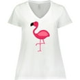 thumbnail image 3 of Inktastic Pink Flamingo Women's Plus Size V-Neck T-Shirt, 3 of 5