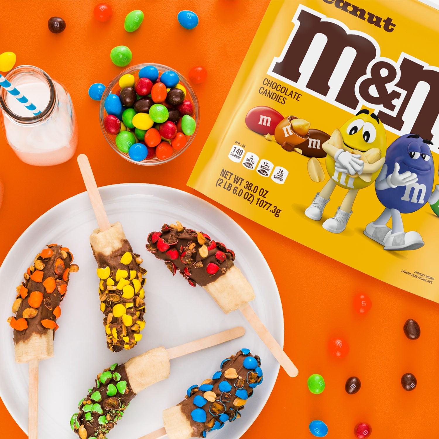 M&M'S Peanut Chocolate Movie Night Candy, Party Size Bag, 38 oz
