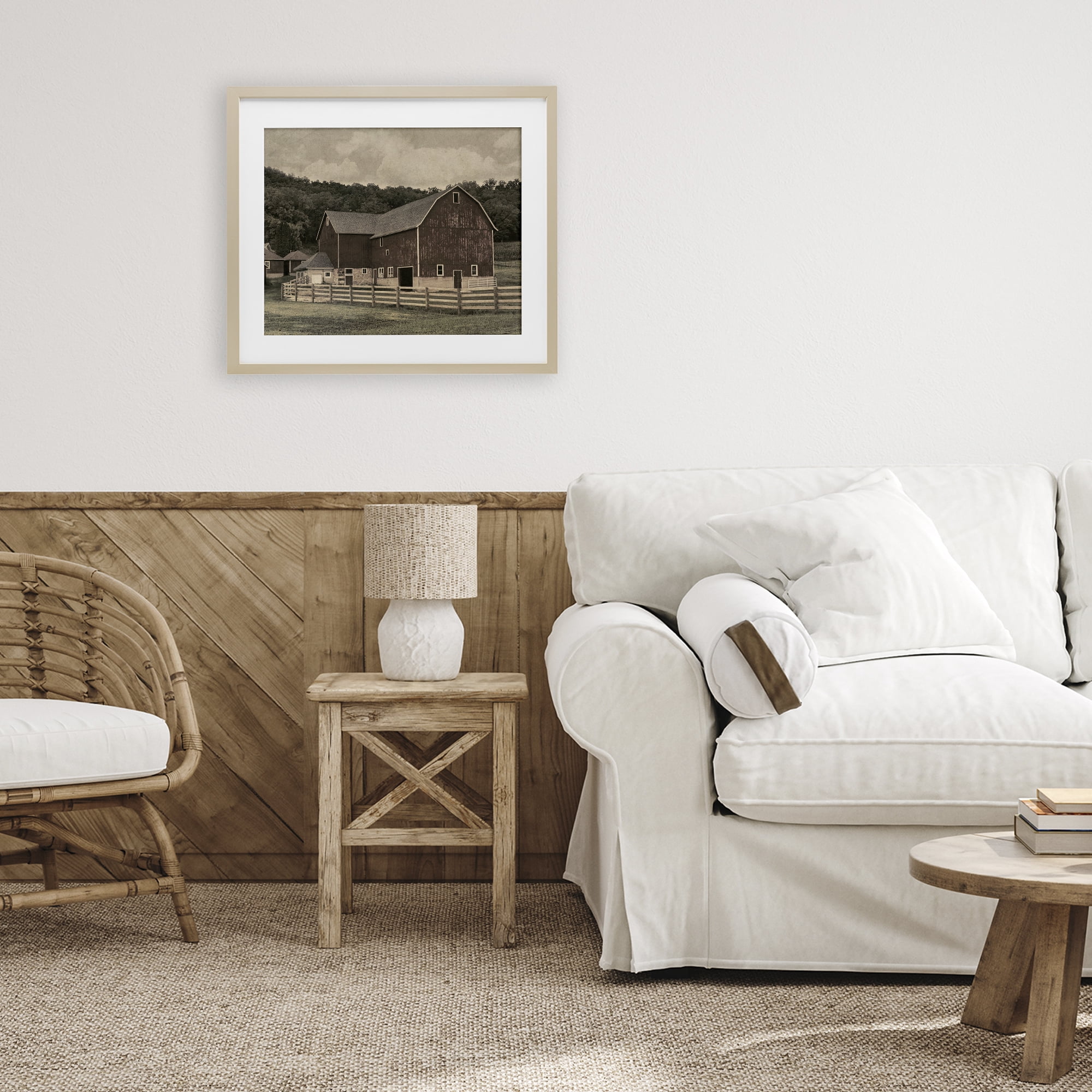 Stupell Industries Tender Living Space Barn Birch Framed Print Under Glass, design by Marcus Prime