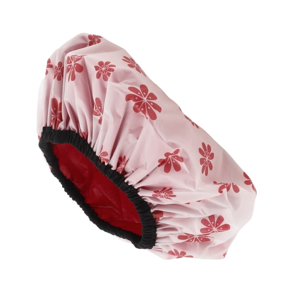 Unique Bargains Women Durable Snowflake Shower Cap Red 1 Pc