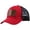 Red, variant on American Flag Leather Patch Trucker Baseball Cap, Suede Front Mesh Back Hat, Men Women (Red, One Size)