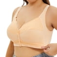 thumbnail image 2 of Arlun,Oversized Front Closure Bras for Women Lace Push up No Underwire Full Coverage Bras for Large Lifting Unpadding Thin Cups Stretch Comfort Breathable Bralettes Beige XXXXL, 2 of 5