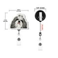 thumbnail image 4 of WIRESTER Set 2pcs Design Acrylic Key Card Holder Belt Clip Reel Id Badge Retractable - White Gray Yellow Long Hair Shih Tzu Dogs, 4 of 6