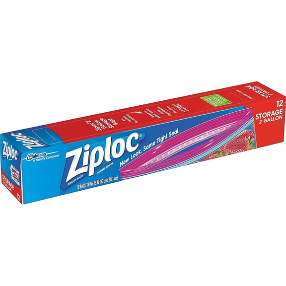 Ziploc Storage Bags, Jumbo 2 Gallon Size (12 Bags)