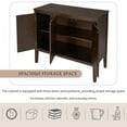 thumbnail image 6 of GZXS Rustic Buffet Sideboard with 3 Doors, Adjustable Shelves and Pine Wood Legs, 37" Compact Accent Cabinet for Home Decor, Living Room, Brown, 6 of 9