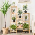 thumbnail image 1 of Patiojoy 9 Tiers Bamboo Plant Stand for Indoor Plants Multiple Utility Shelf Free Standing Storage Rack Pot Holder, 1 of 7