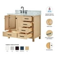thumbnail image 3 of Ariel Cambridge 43 Inch Single Oval Sink Bathroom Vanity With Italian Carrara Marble Countertop 1.5 Inch Edge In Oak, 3 of 10