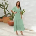 thumbnail image 3 of IWEMEK Women's Dresses Going Out Flowy Fancy Party Dress Leisure Loose Fitting Workout Lightgreen Softness Plain Cute Suit, 3 of 6