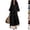 21# Black, variant on Linen Two-piece Set for Women 3/4 Sleeve V Neck Top and Casual Wide Leg Pants Beach Vacation Cozy Outfits Camel S