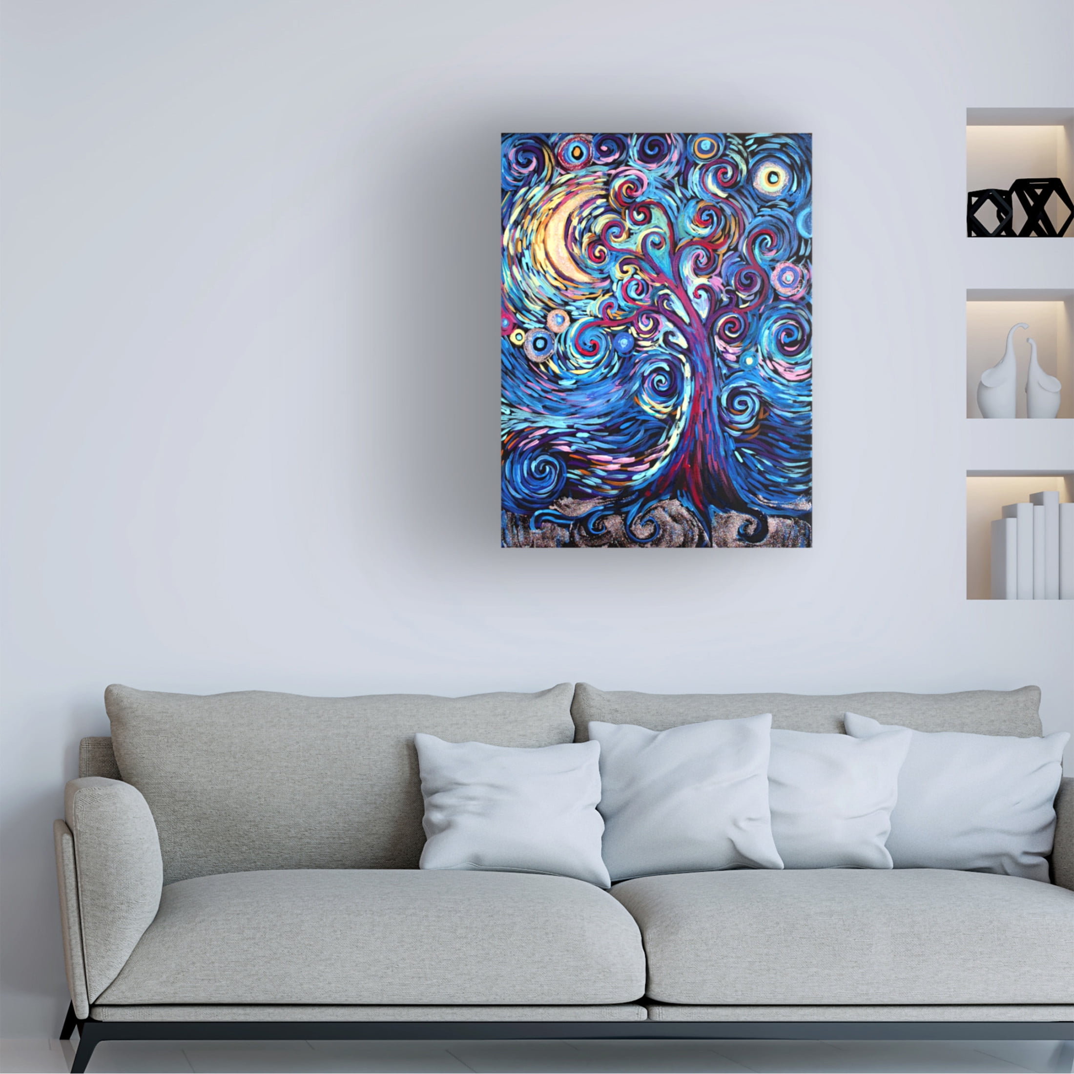 Canvas Wall Art - Natasha Wescoat 'Stormy Night' Wall Art for Living Room, Bedroom, or Office Décor by Trademark Fine Art - 24 x 32 Inches