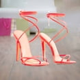 thumbnail image 1 of WIZUTIZ Summer New Style Large Size Strapped Roman Shoes Flip Flops High Heels Orange Easter Monday, 1 of 4