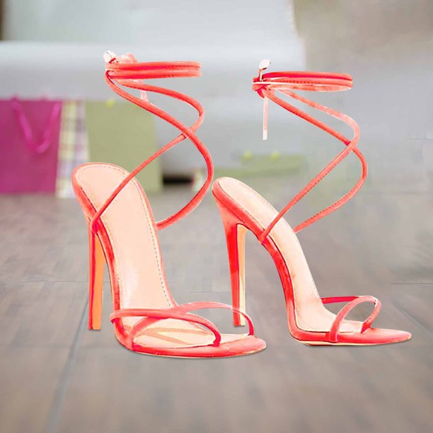 Verano nuevo estilo de gran tamaño atado zapatos romanos chanclas tacones altos Wmkox8yii shjk3780