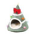 thumbnail image 2 of Christmas Tree Cat Bed with Bow - Winter Warm House for Cats, Soft Enclosed Sleeping House with Removable Cushion Non-Slip Base, 2 of 7